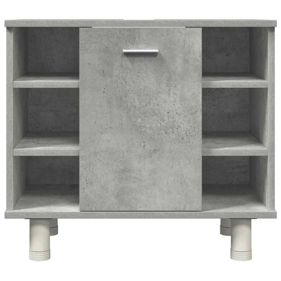 Juego muebles de baño 4 pzas madera contrachapada gris