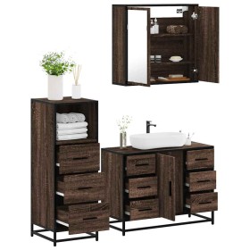 Set de muebles baño 3 pzas madera contrachapada roble