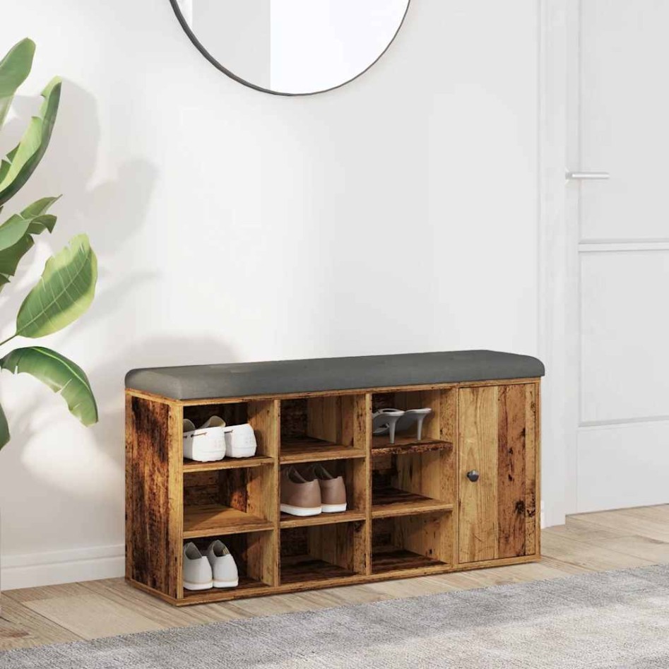 Banco zapatero madera de ingeniería madera vieja 102x32x50