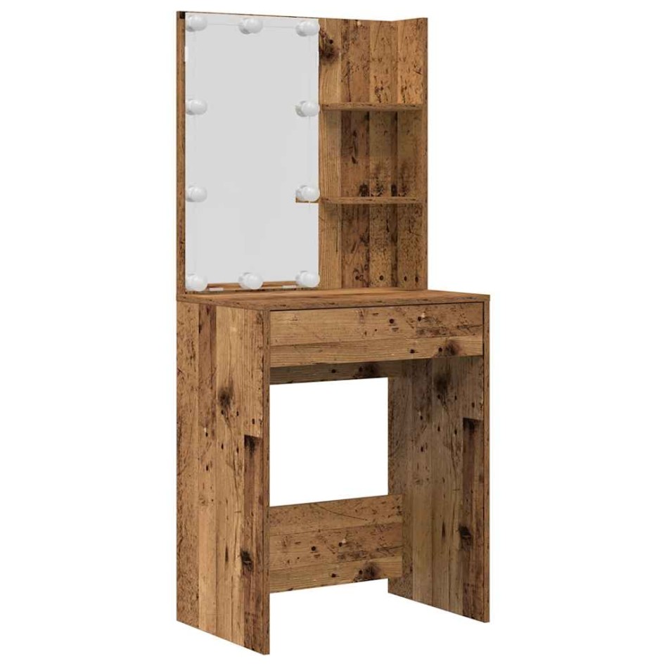 Juego de tocador con LED madera contrachapada madera