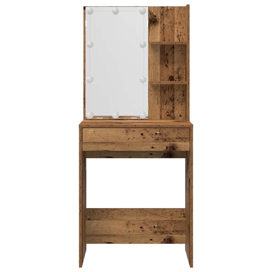 Juego de tocador con LED madera contrachapada madera