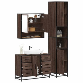 Set de muebles baño 3 pzas madera contrachapada roble