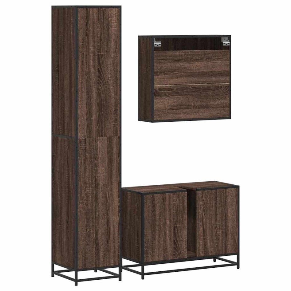 Set de muebles baño 3 pzas madera contrachapada roble