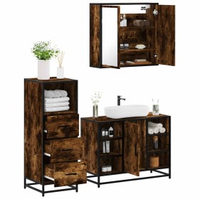 Set de muebles baño 3 pzas madera contrachapada roble