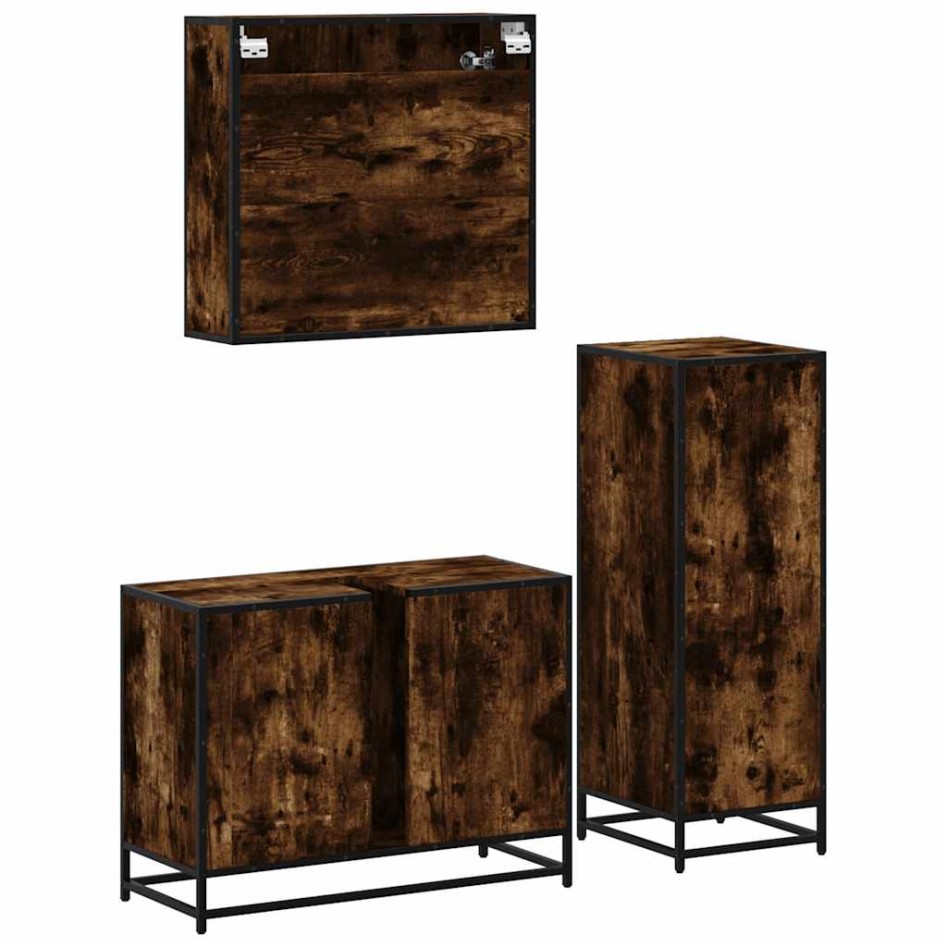 Set de muebles baño 3 pzas madera contrachapada roble