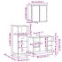 Set de muebles baño 3 pzas madera contrachapada roble