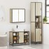 Set de muebles de baño 3 pzas madera contrachapada roble