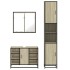 Set de muebles de baño 3 pzas madera contrachapada roble