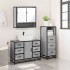 Set de muebles de baño 3 pzas madera contrachapada gris