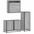 Set de muebles de baño 3 pzas madera contrachapada gris