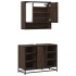 Set de muebles baño 2 pzas madera contrachapada marrón