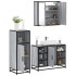 Set de muebles de baño 3 pzas madera contrachapada gris
