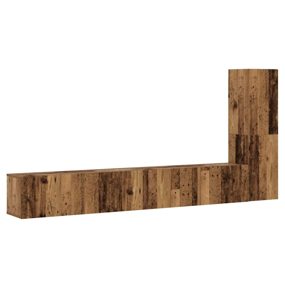 Muebles de TV de pared 3 uds madera vieja madera de