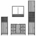 Set de muebles de baño 4 pzas madera contrachapada gris