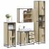 Juego de muebles de baño 4 pzas contrachapada roble