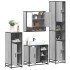 Set de muebles de baño 4 pzas madera contrachapada gris