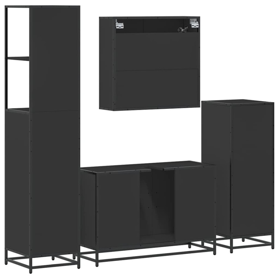 Juego de muebles de baño 4 pzas madera contrachapada