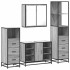 Set de muebles de baño 4 pzas madera contrachapada gris