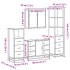 Set de muebles de baño 4 pzas madera contrachapada gris