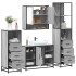 Set de muebles de baño 4 pzas madera contrachapada gris