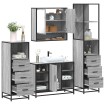 Set de muebles de baño 4 pzas madera contrachapada gris sonoma