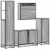 Set de muebles de baño 4 pzas madera contrachapada gris