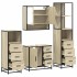 Juego de muebles de baño 4 pzas contrachapada roble