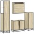 Juego de muebles de baño 4 pzas contrachapada roble