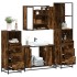 Set de muebles baño 4 pzas madera contrachapada roble
