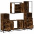 Set de muebles baño 4 pzas madera contrachapada roble