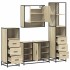 Juego de muebles de baño 4 pzas contrachapada roble