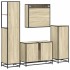 Juego de muebles de baño 4 pzas contrachapada roble