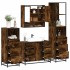 Set de muebles baño 4 pzas madera contrachapada roble