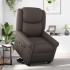 Sillón reclinable masaje pie cuero sintético marrón