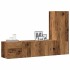 Muebles de TV de pared 3 uds madera vieja madera de