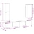 Conjunto de mueble de TV 4 piezas montado la pared madera