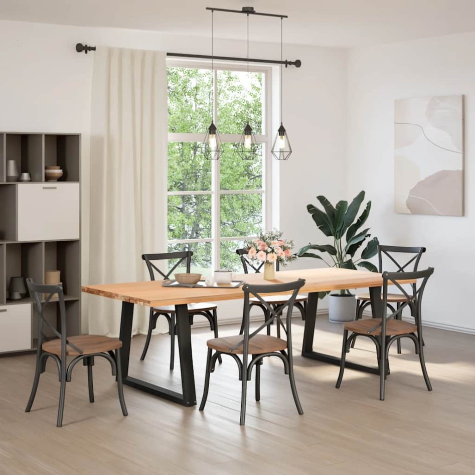 Patas para mesa de comedor en forma de V 2 uds acero