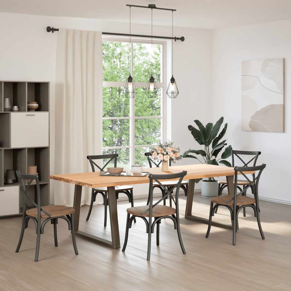 Patas para mesa de comedor en forma de V 2 uds acero