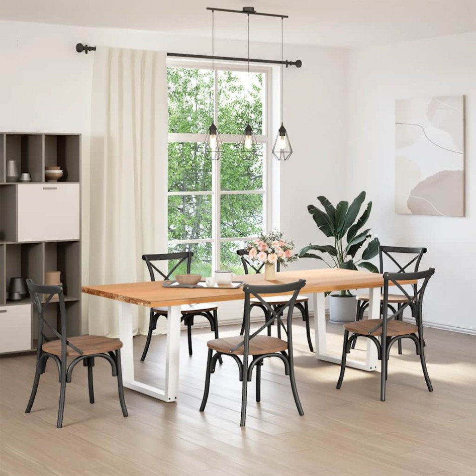 Patas para mesa de comedor en forma de V 2 uds acero