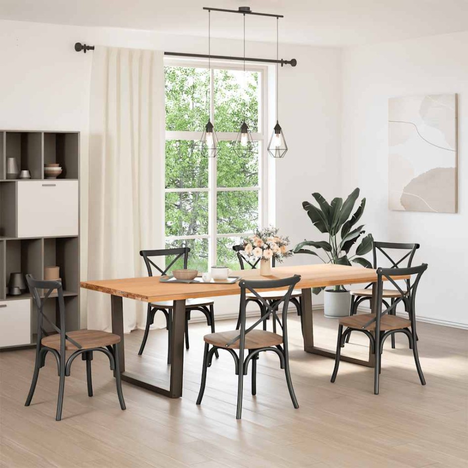 Patas para mesa comedor forma V 2uds antracita 100x(72-73,3)