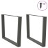 Patas para mesa comedor forma V 2uds antracita 100x(72-73,3)