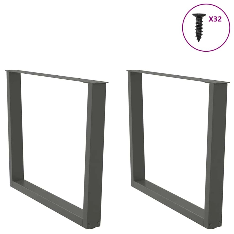 Patas para mesa comedor forma V 2uds antracita 100x(72-73,3)
