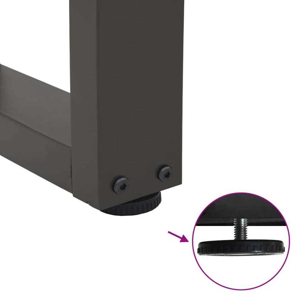 Patas para mesa comedor forma V 3uds antracita 90x(72-73,3)