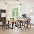 Patas mesa comedor forma V 3uds acero negro 100x(72-73,3)