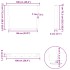 Patas mesa comedor forma V 3uds acero negro 100x(72-73,3)