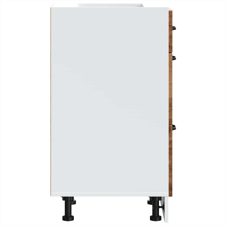 Mueble bajo de cocina Kalmar de madera antigua de