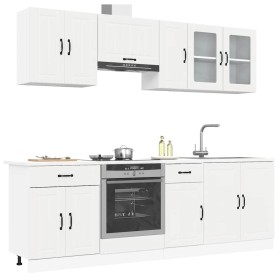 Mueble de cocina Kalmar blanco 8 piezas madera