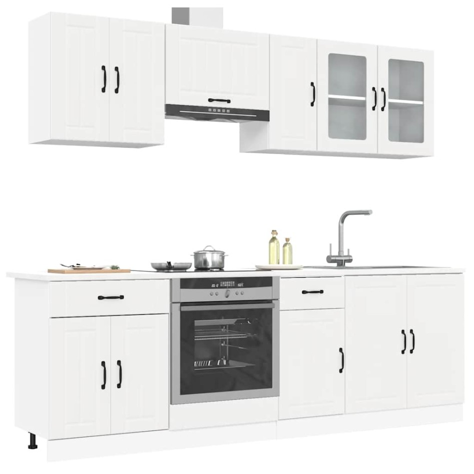 Mueble de cocina Kalmar blanco 8 piezas madera
