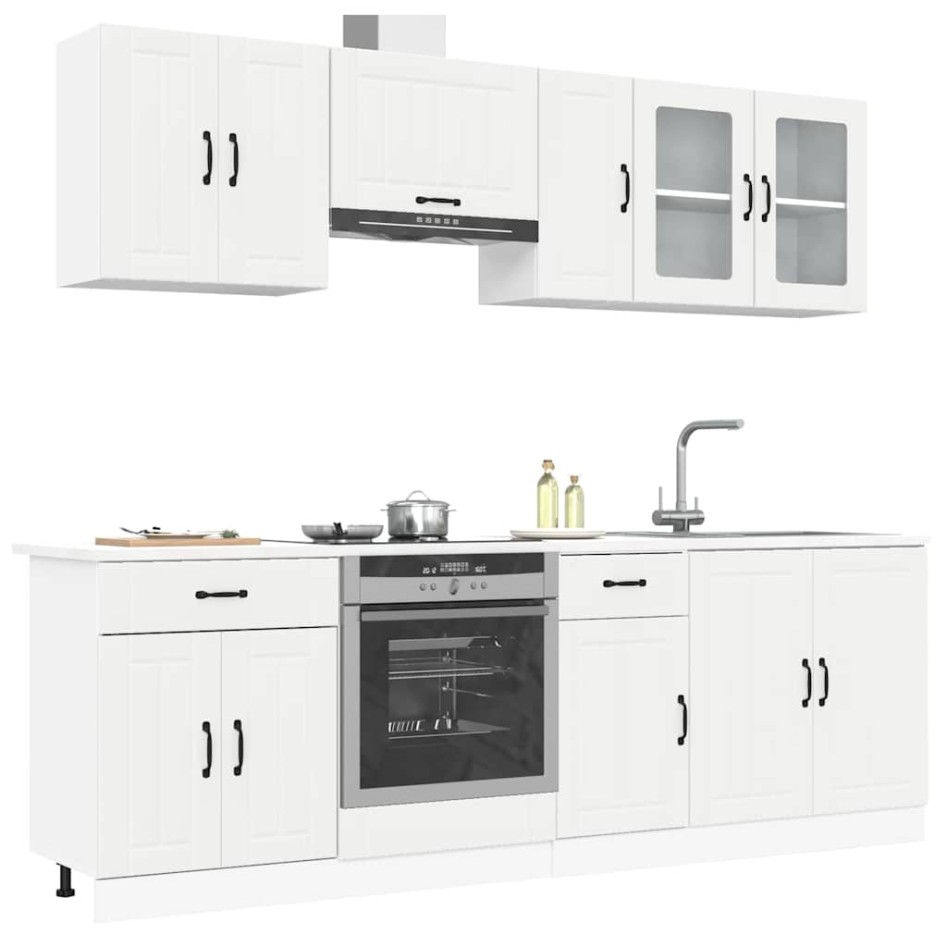 Mueble de cocina Kalmar blanco 8 piezas madera