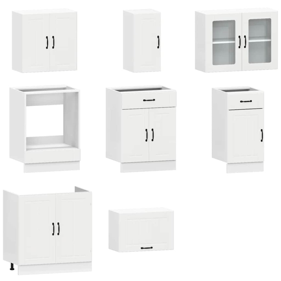 Mueble de cocina Kalmar blanco 8 piezas madera